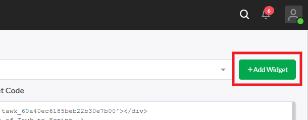 Create a new chat widget in Tawk.to account