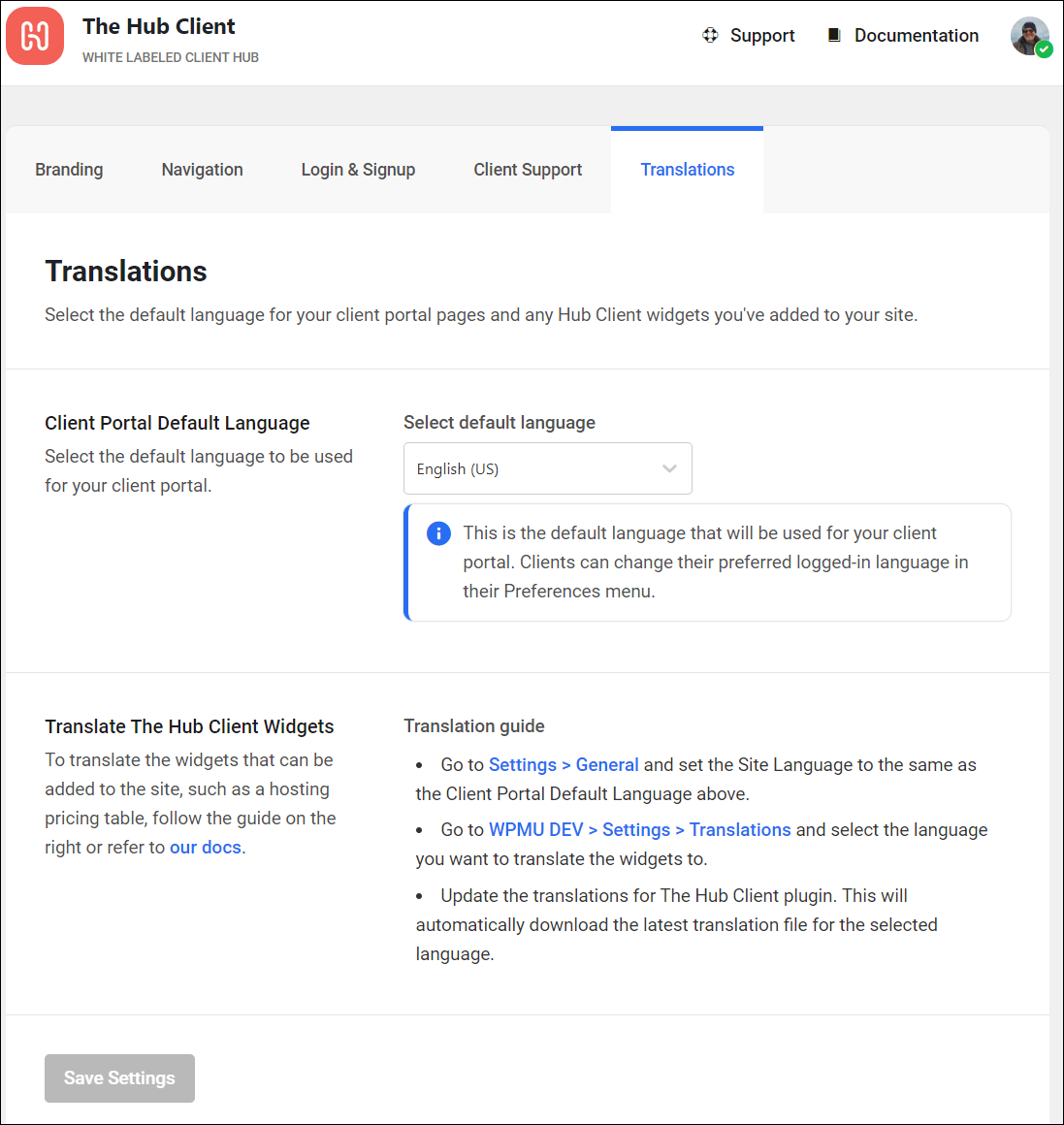 The Hub Client Translations