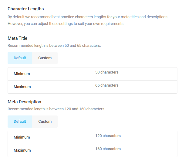 Title & meta character lengths