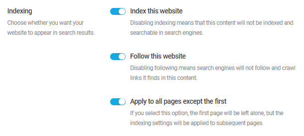Homepage indexing options in SmartCrawl
