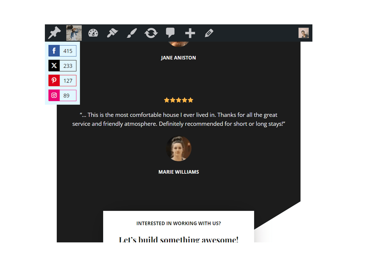 Share counter in Hustle social sharing module
