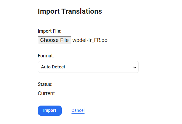 Import file for WPMU DEV project translation