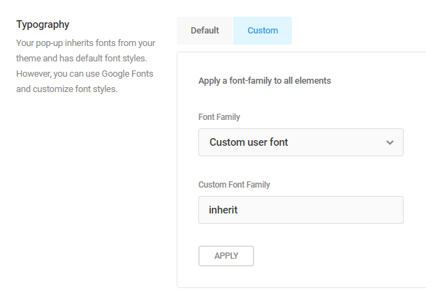 typography for all elements