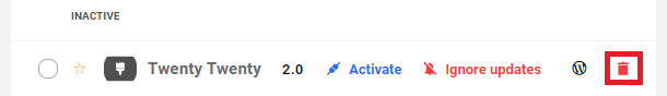 Allows the user to uninstall themes on a site.
