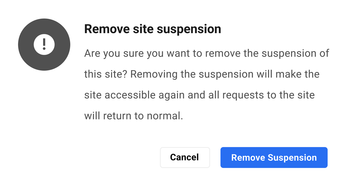 Unsuspend site