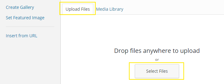 Selecting files to upload