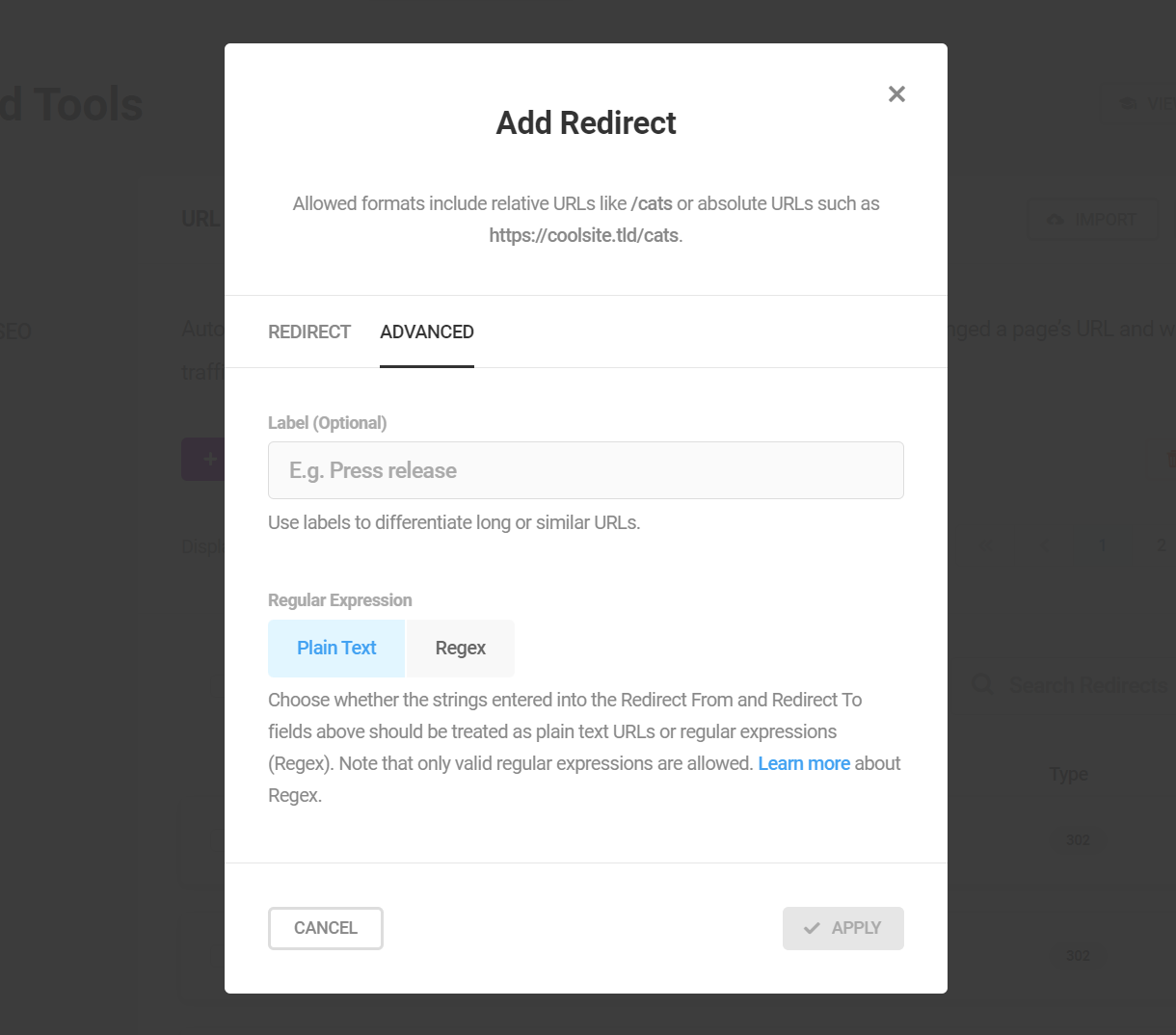 Advanced URL redirection options in SmartCrawl