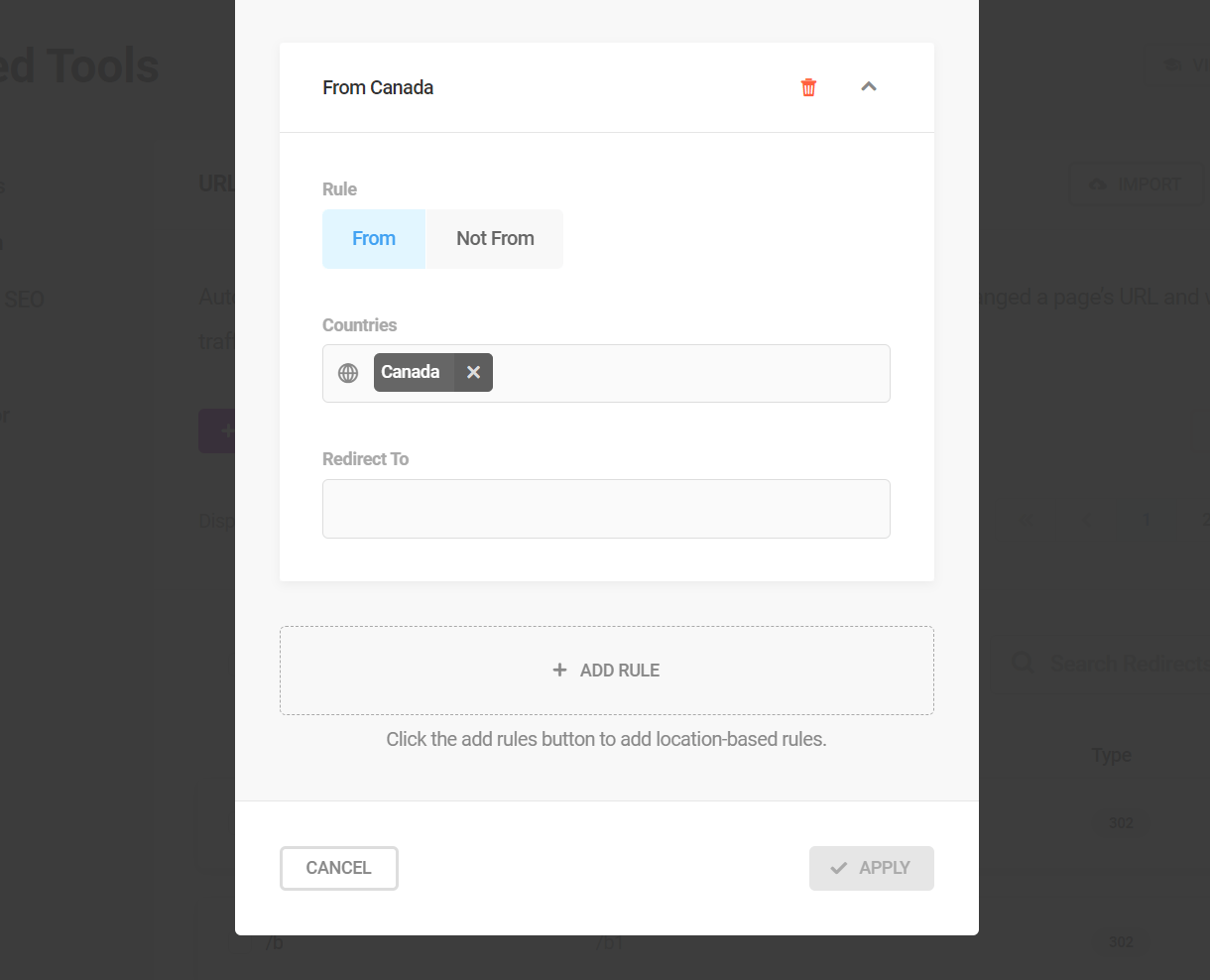 Add a location-based URL redirection in SmartCrawl
