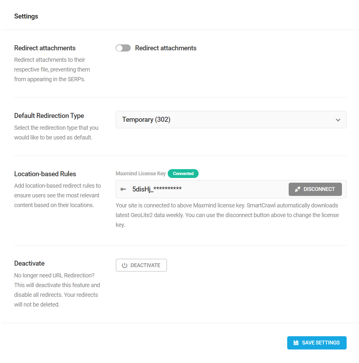 URL Redirection Settings in SmartCrawl