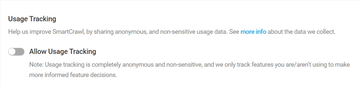 Enable anonymous usage tracking in SmartCrawl