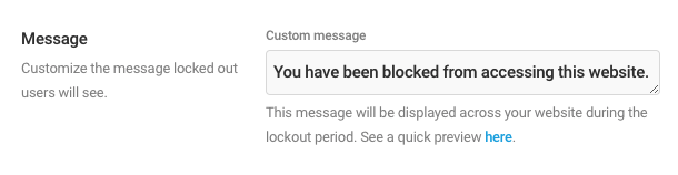 User agent banning message