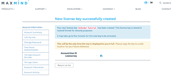 Where a new key is produced.