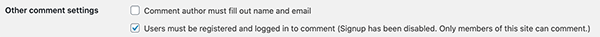 The user must register checkbox.