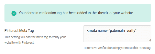 Pinterest verified