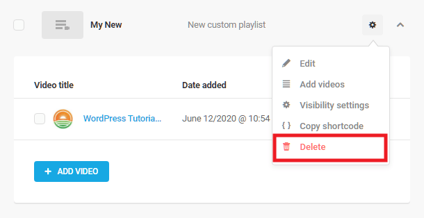 Delete a custom playlist