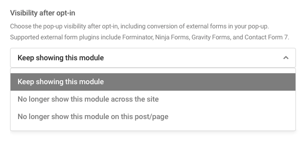 Visibility after opt-in
