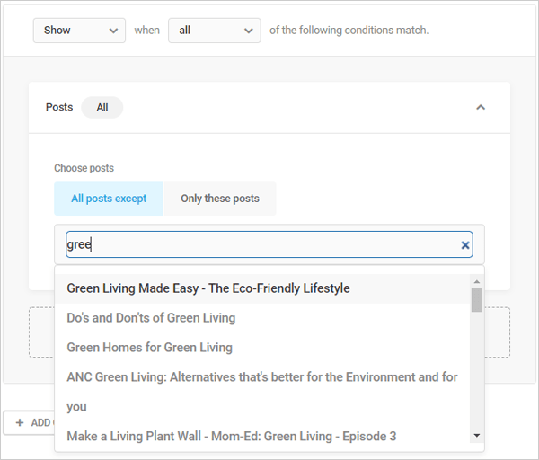 Hustle - Post visibility options.