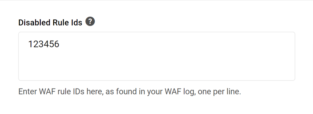 waf disable rule id