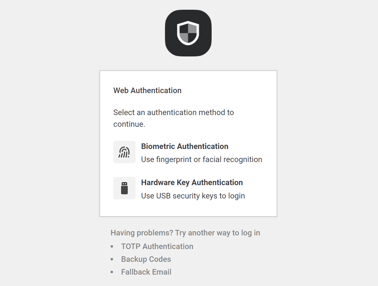 Logging in with web authentication