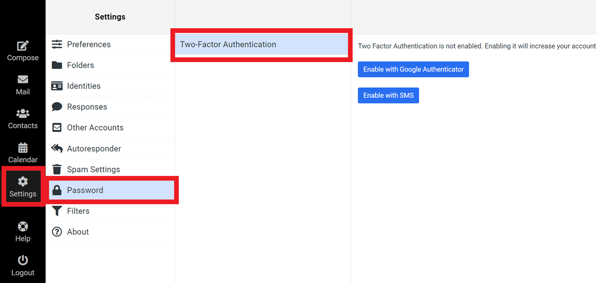 webmail 2fa screen