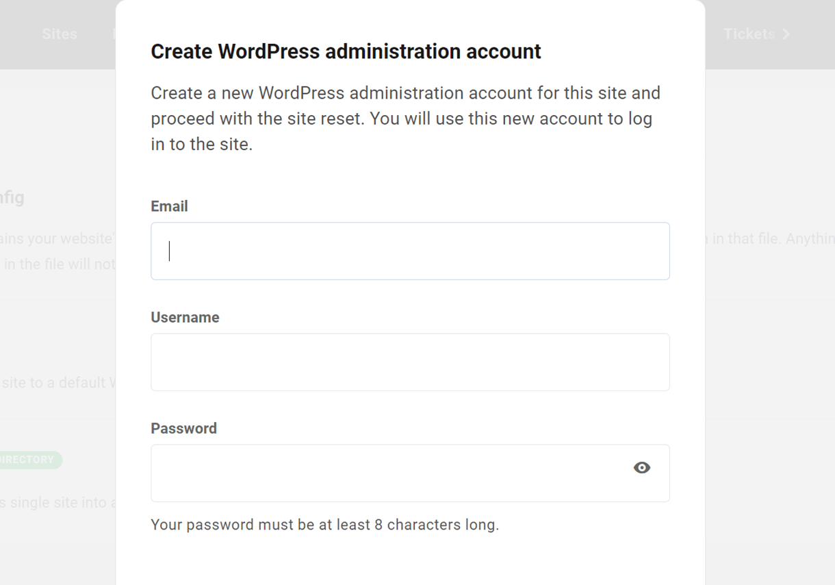 wp admin acc