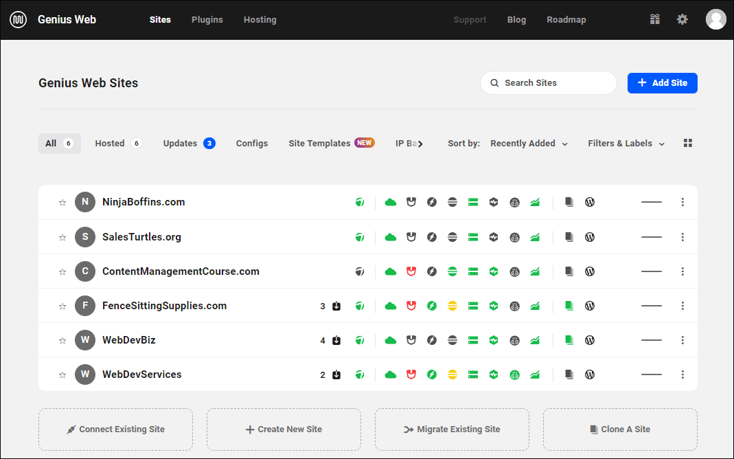 The Hub Team account screen.