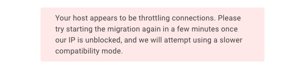 connection throttled