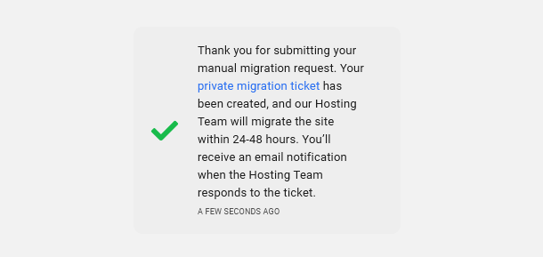 hub migration manual success