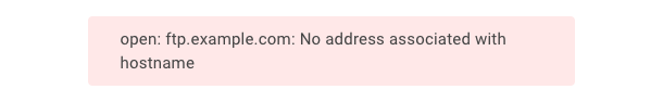 no address associated with hostname